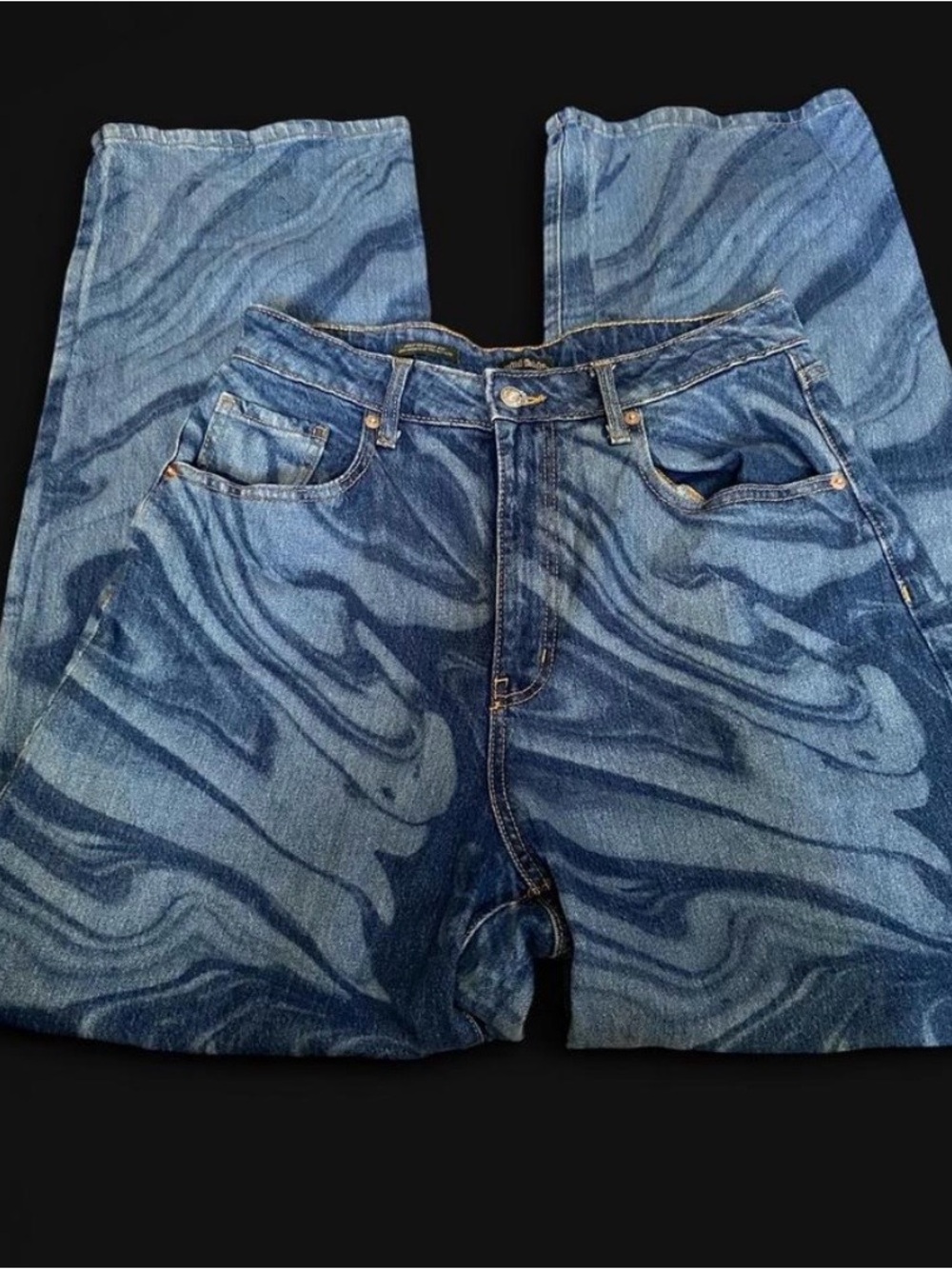wild fable Blue Marble Wash Straight Jeans